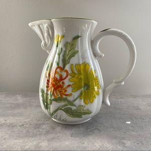 CHRYSANTHEMUM By Eda Seymour Mann Small Porcelain Pitcher Rare Shape 6" MCM EUC